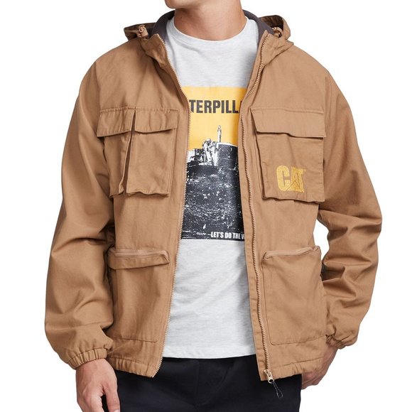 CATERPILLAR Men's Urban Passage Canvas Utility Hooded Water Wind Resist Jacket